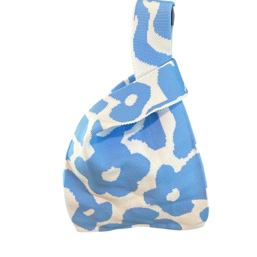 Anthropologie Blue and White Floral Satchel